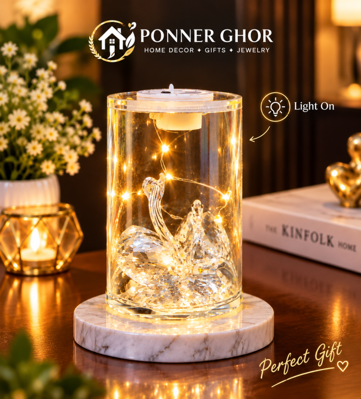 Glowing Swan Crystal Lamp Gift Poster